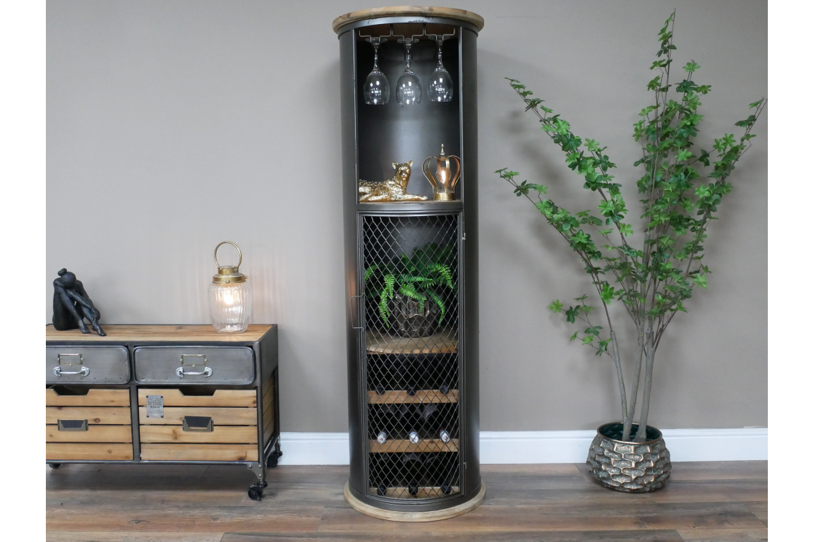 Iron & Fir Wood Bar Cabinet – Black Sheep Interiors