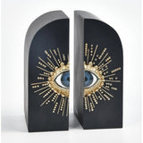Pair of Embossed "Sunburst Eye" Bookends