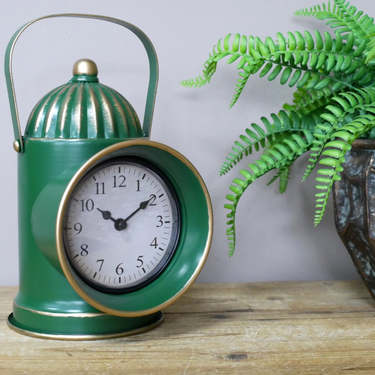 Green Railway Lamp Clock