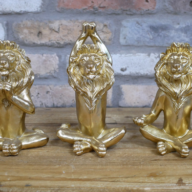 Set Of 3 Yoga Lions
