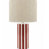 Earth Red & White Stripe Ceramic Table Lamp