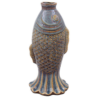Fish Vase Upright Blue