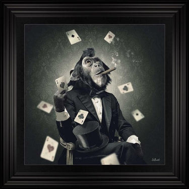 POKER MONKEY FRAMED WALL ART image 0