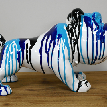 White Pained Bull Dog