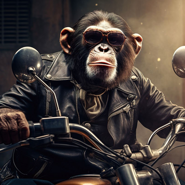 Motorbike Monkey Wall Art