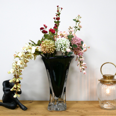 Tall Green Glass Vase