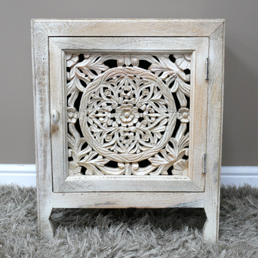 White Single Door Bedside Cabinet