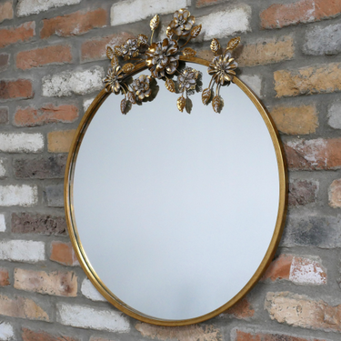 Mirror With Flower Decoration