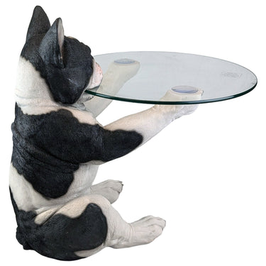 Dog Holding Glass Top Table 55cm