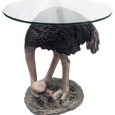 Ostrich Glass Top Table 54.5cm