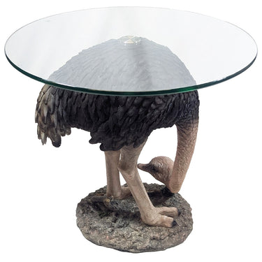 Ostrich Glass Top Table 54.5cm