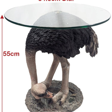 Ostrich Glass Top Table 54.5cm