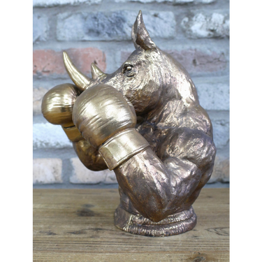 Rhino Boxer - Antique Gold Finish