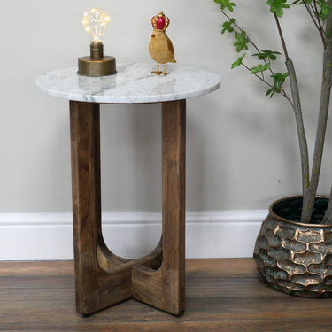 Marble Top Side Table - Small