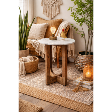 Marble Top Side Table - Small