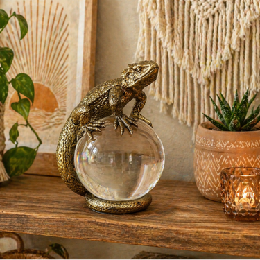 Lizard On Glass Ball - Large