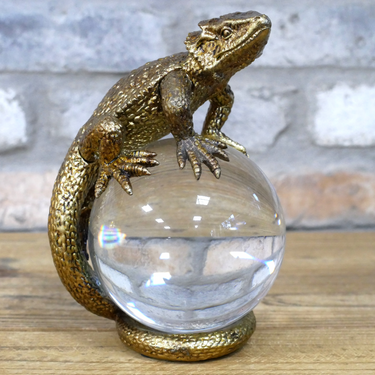 Lizard On Glass Ball - Large