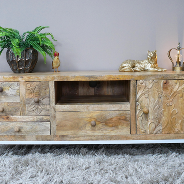 Iron And Mango Wood TV Cabinet
