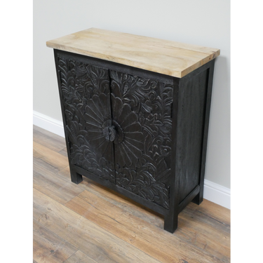 2 Door Black Cabinet