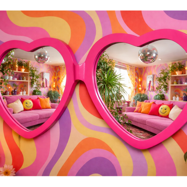 Love Heart Glasses Mirror