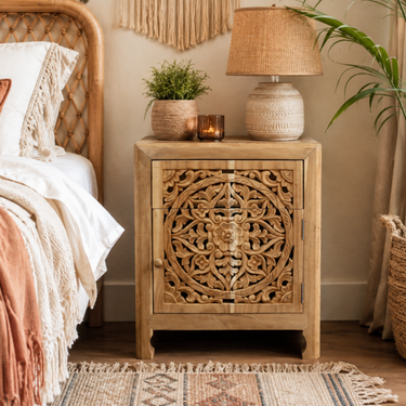 Teak Wood Bedside Cabinet