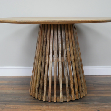 Round Dining Table With Slated Base