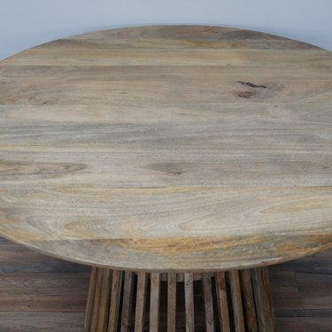 Round Dining Table With Slated Base