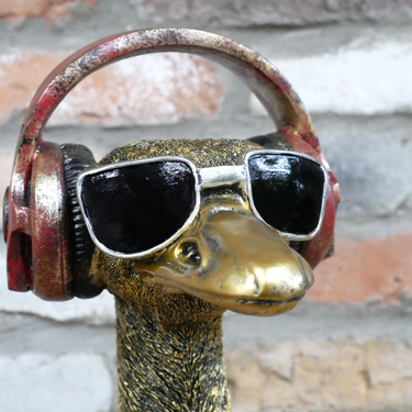 Emu With Headphones Bust