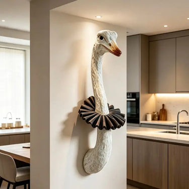 Matilda Ostrich Head – Wall Mount
