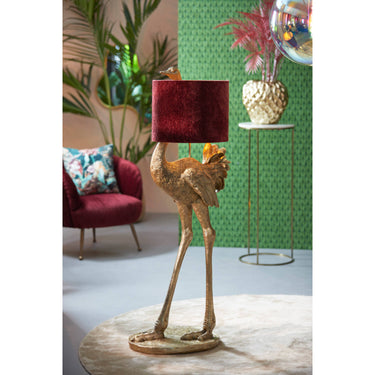 Ostrich Antique Bronze Floor Lamp