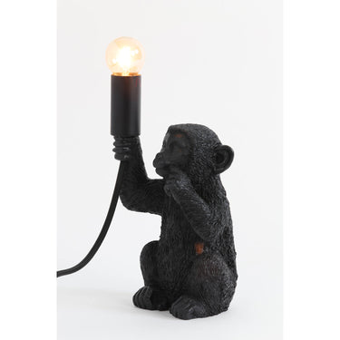 Monkey matt black table lamp