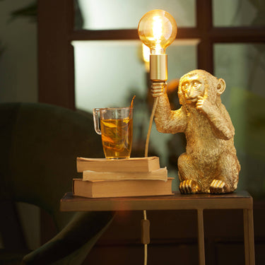 Monkey Table Lamp Matt Gold