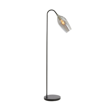 Lukaro Glass Smoked Matt Black Floor lamp