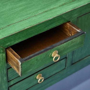 Vintage Green Gold Console Table