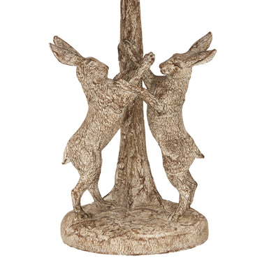 Stonewashed Hares Lamp With Linen Shade