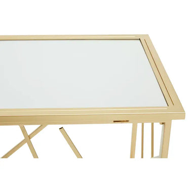Gold Finish Console Table With Mirror Top