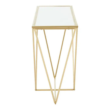 Gold Finish Rectangular Console Table
