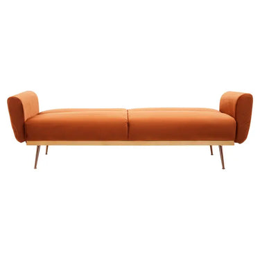 Burnt Orange Velvet Sofa Bed