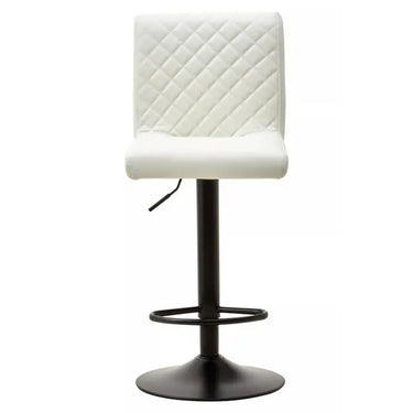 High Back White Leather Effect Bar Chair