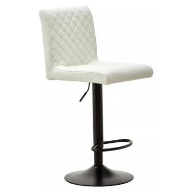 High Back White Leather Effect Bar Chair