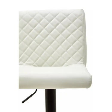 High Back White Leather Effect Bar Chair