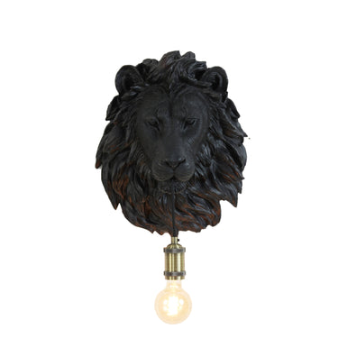 Lion Matt Black Wall Light