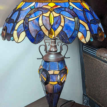 Art Nouveau Double Lamp With Resin Base