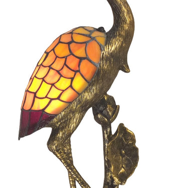 Japanese Crane Head Up Tiffany Lamp