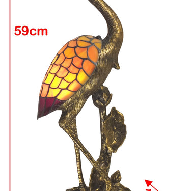 Japanese Crane Head Up Tiffany Lamp