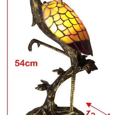 Japanese Crane Head Down Tiffany Lamp