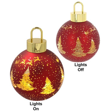 Bright Xmas LED Bauble Red Medium