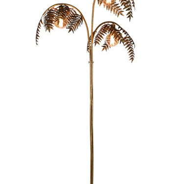 Antique Gold Palm Leaf Floor Lamp