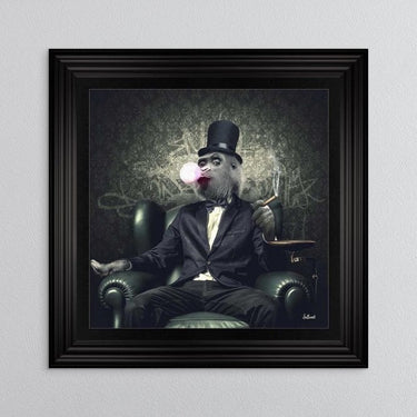 CIGAR MONKEY FRAMED WALL ART image 0