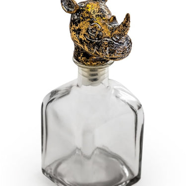 Rhino Head Stopper Glass Bottle